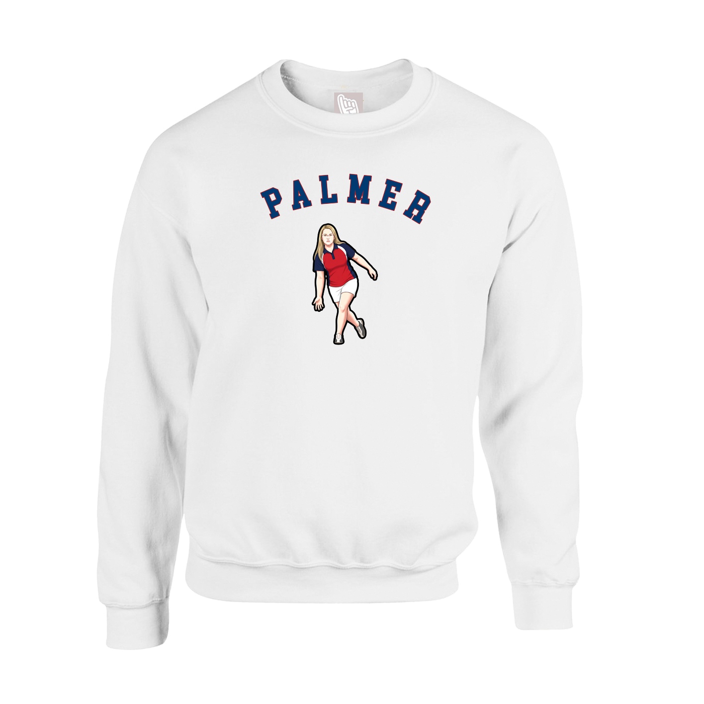 Fleece Crew — Shirsey Arch in White