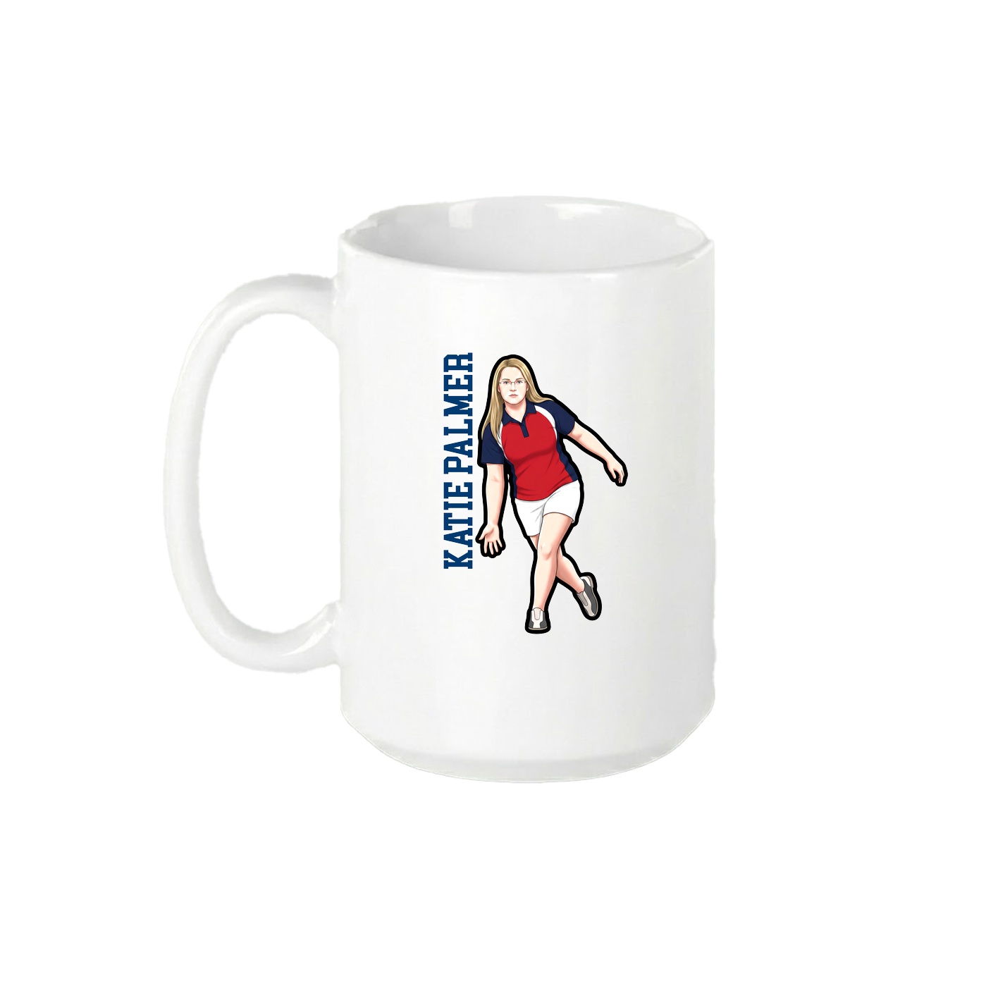 15oz Coffee Mug — Name Vertical in White