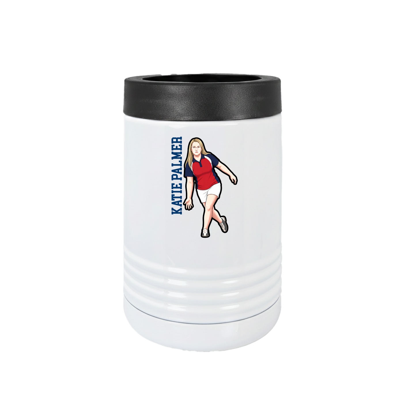 Beverage Holder — Name Vertical in White