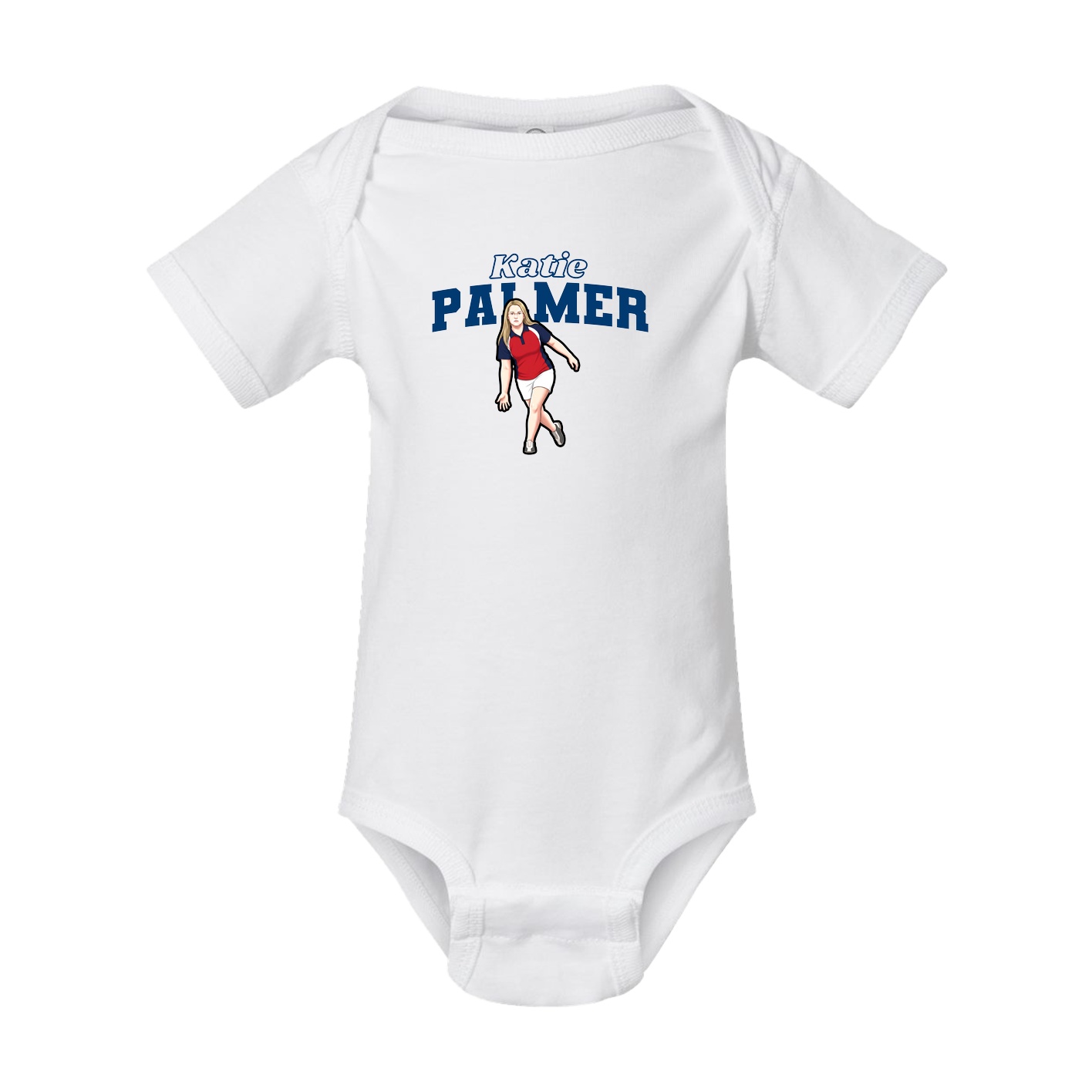 Baby Onesie — Name Arch in White