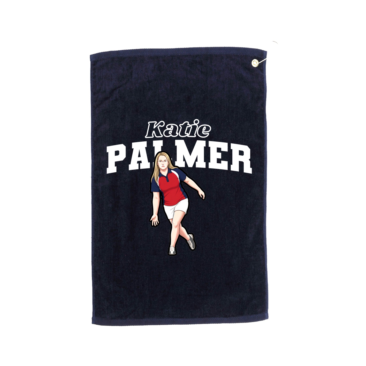 Golf Towel — Name Arch in Navy