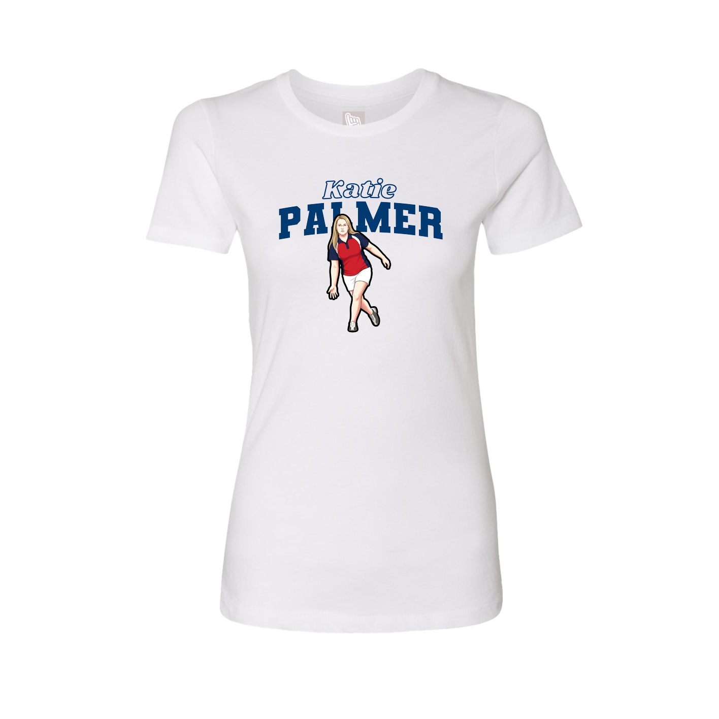 Fitted Women's Tee — Name Arch in White