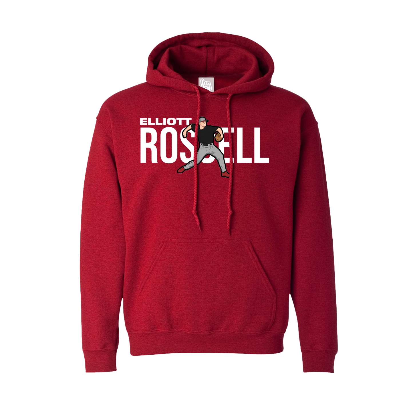 Hoodie — Player Name in Crimson