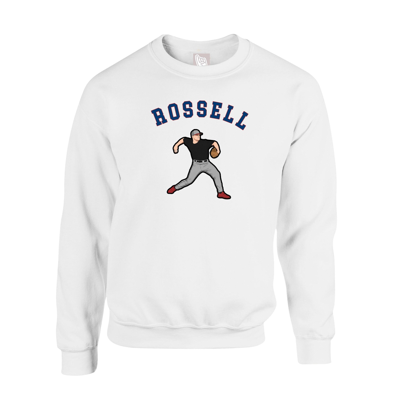 Fleece Crew — Shirsey Arch in White