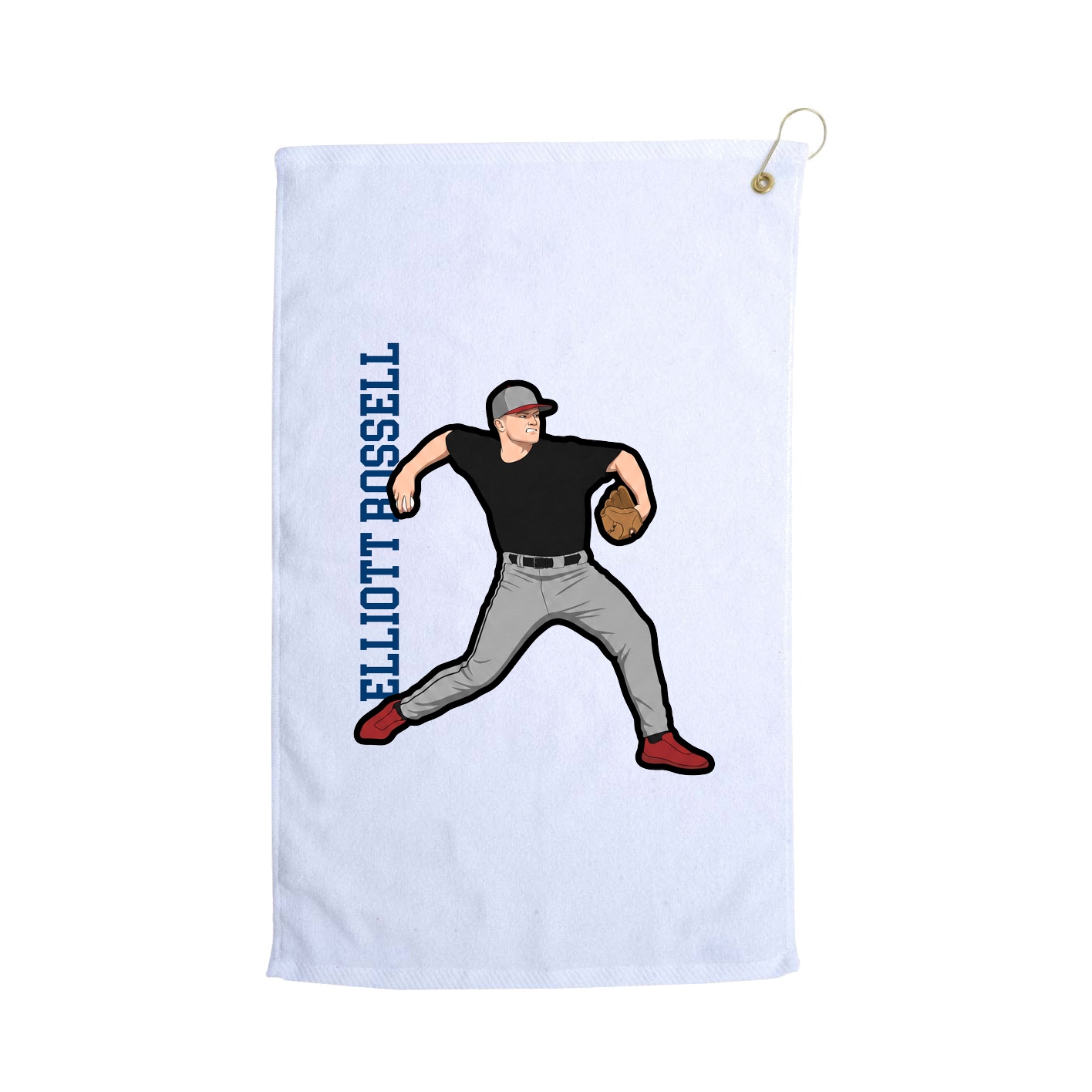 Golf Towel — Name Vertical in White