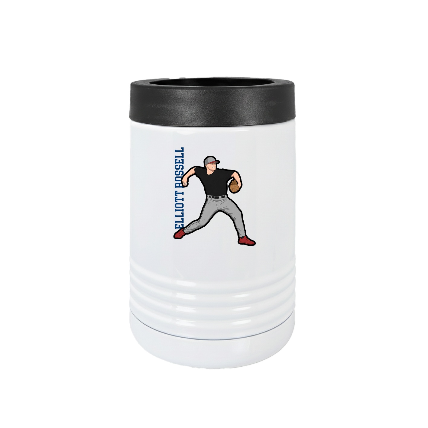 Beverage Holder — Name Vertical in White