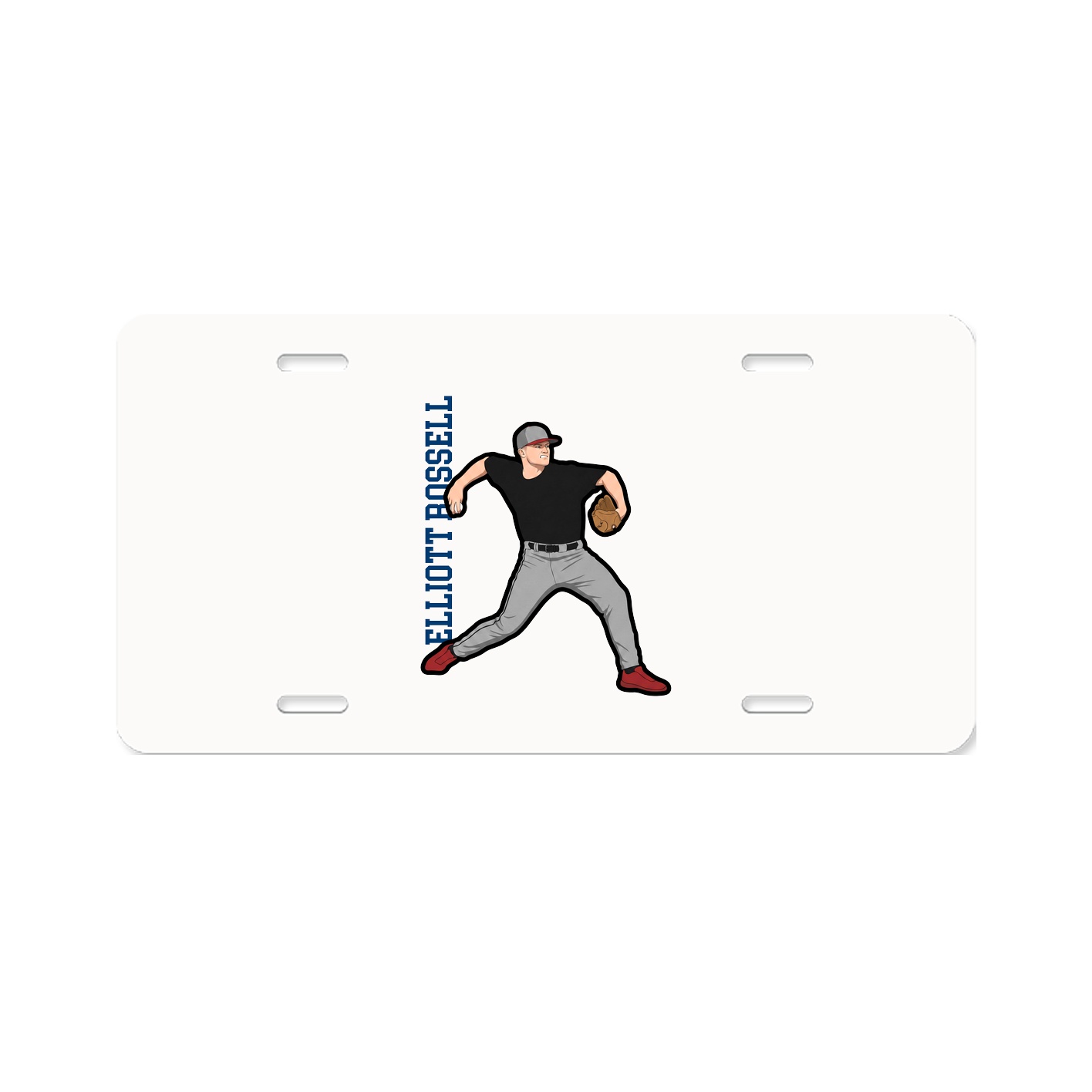 License Plate — Name Vertical in Classic