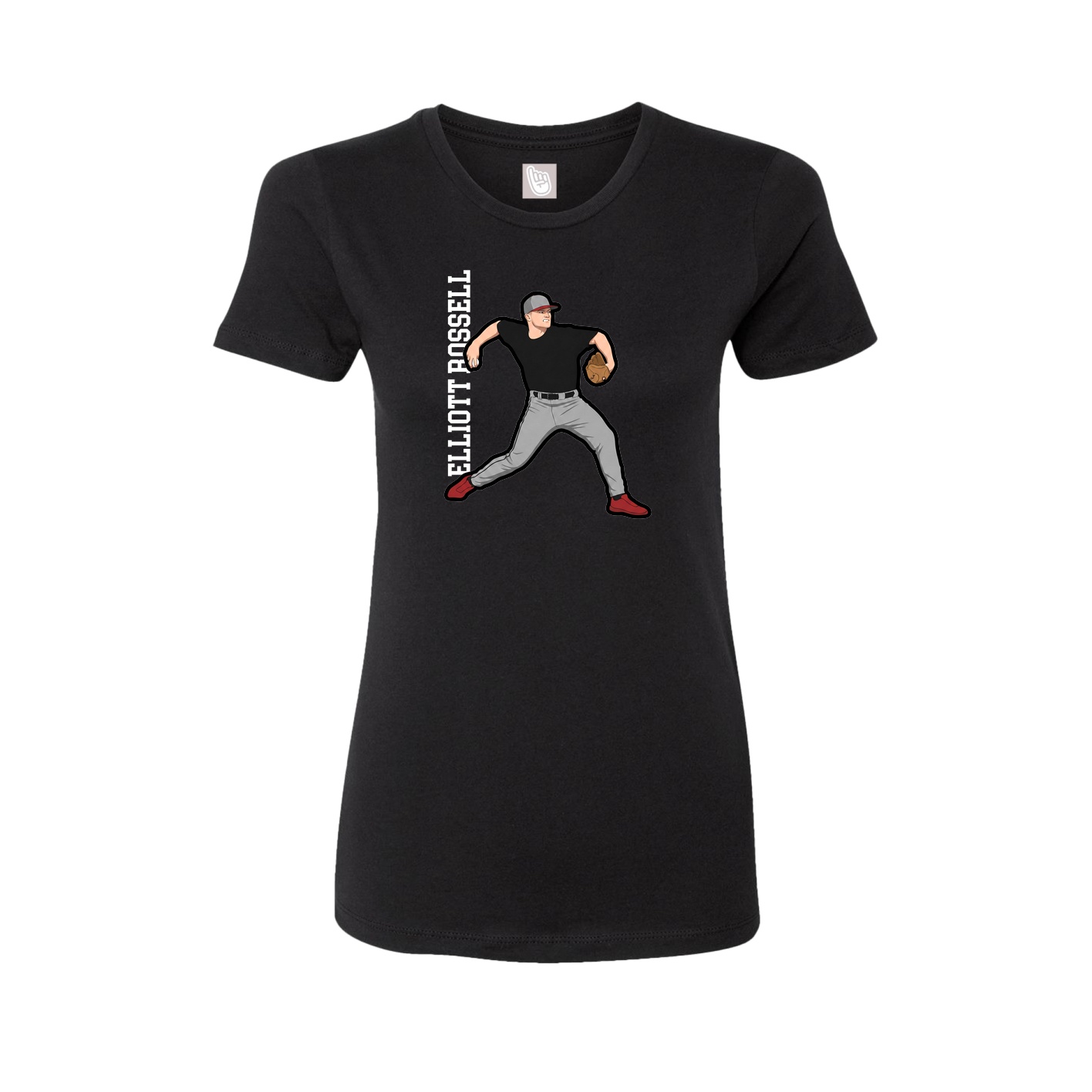 Fitted Women's Tee — Name Vertical in Black