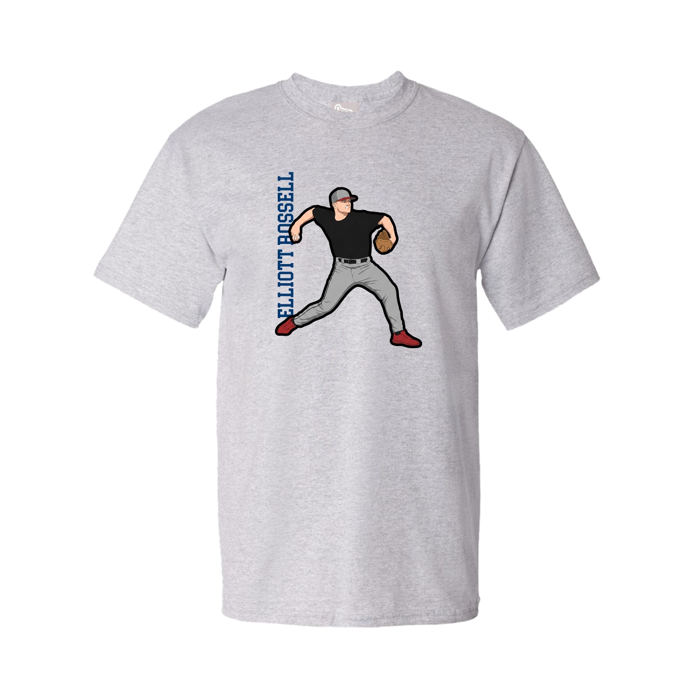Youth Tee — Name Vertical in Grey