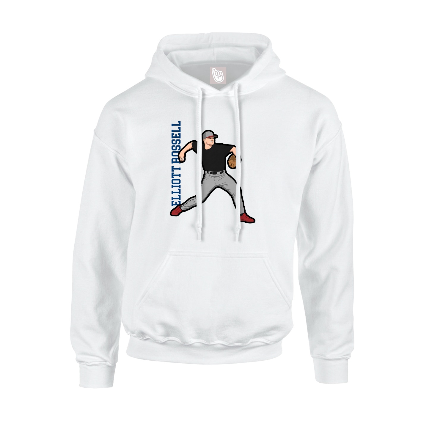 Hoodie — Name Vertical in White