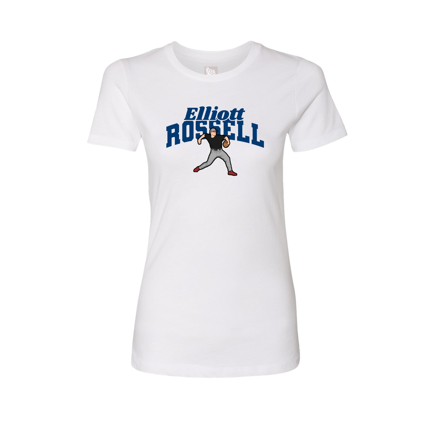 Fitted Women's Tee — Signature Arch in White