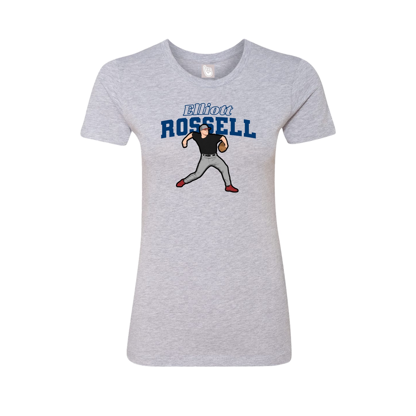 Fitted Women's Tee — Name Arch in Grey