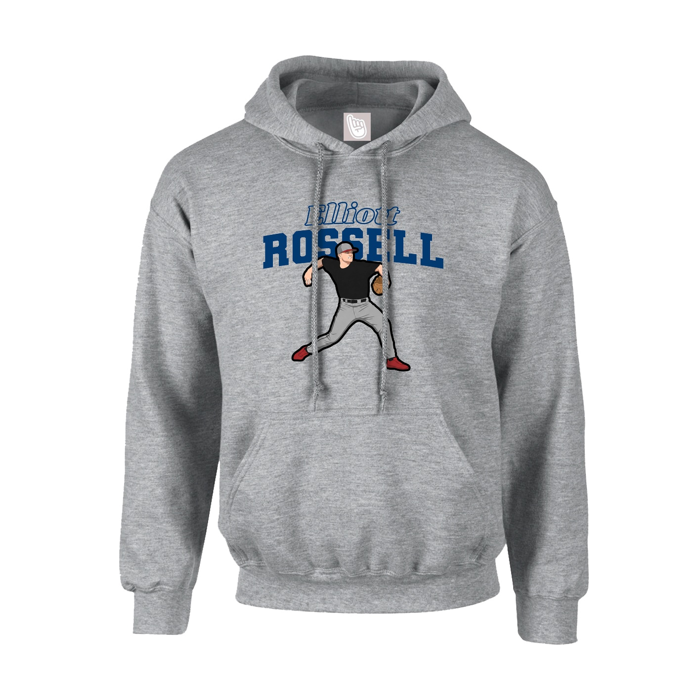 Youth Hoodie — Name Arch in Grey