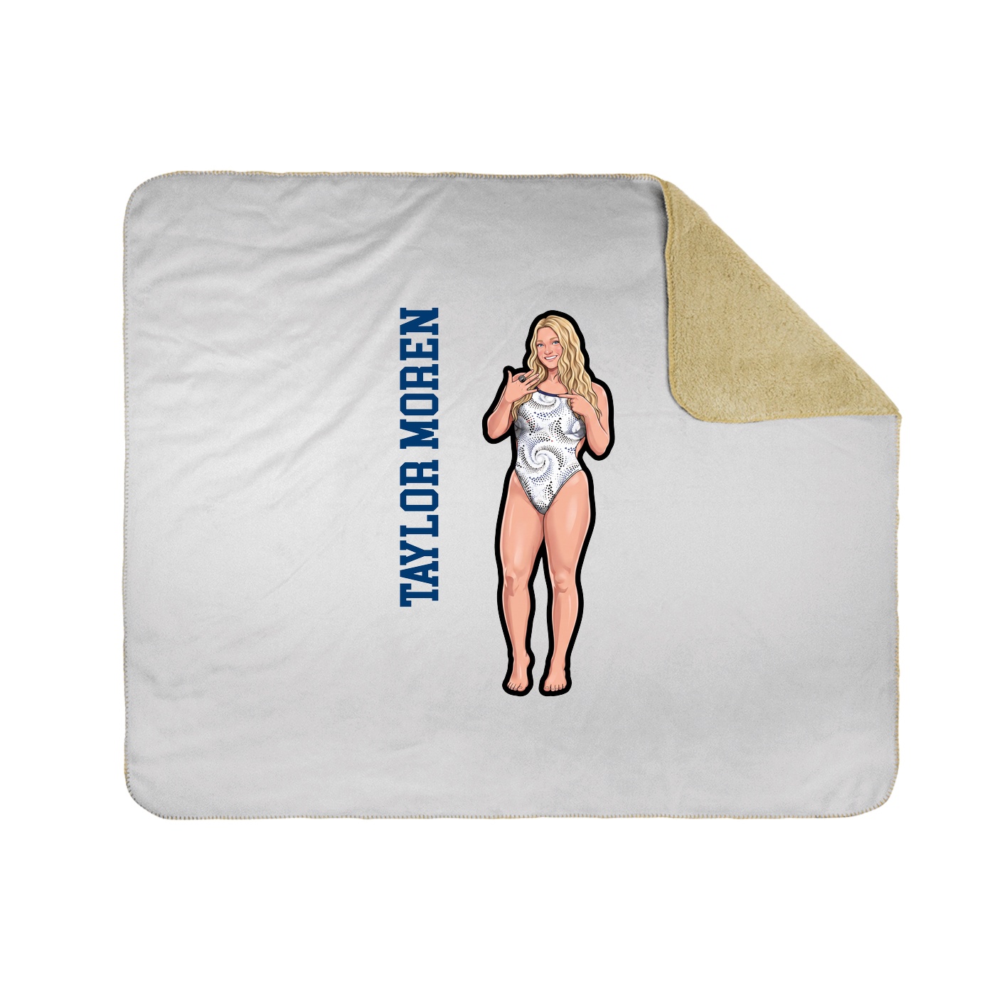 Throw Blanket — Name Vertical in White