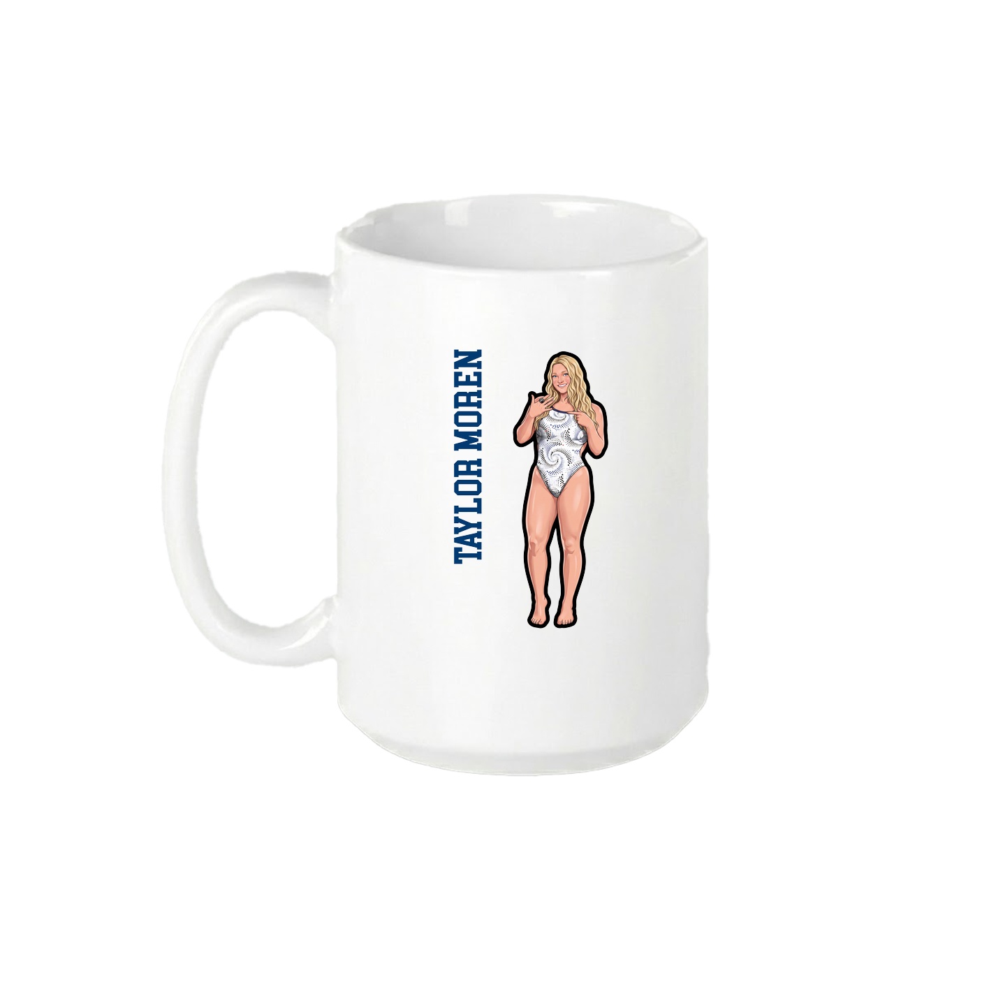 15oz Coffee Mug — Name Vertical in White