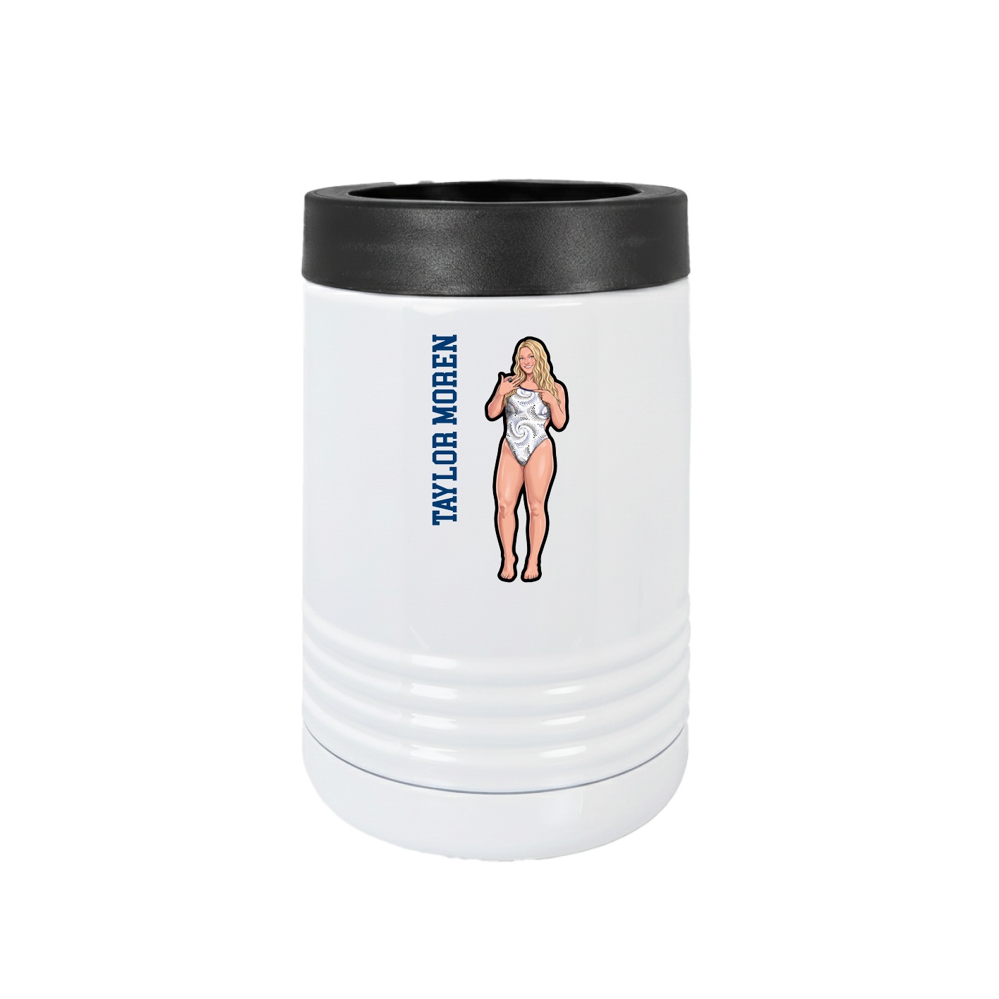 Beverage Holder — Name Vertical in White