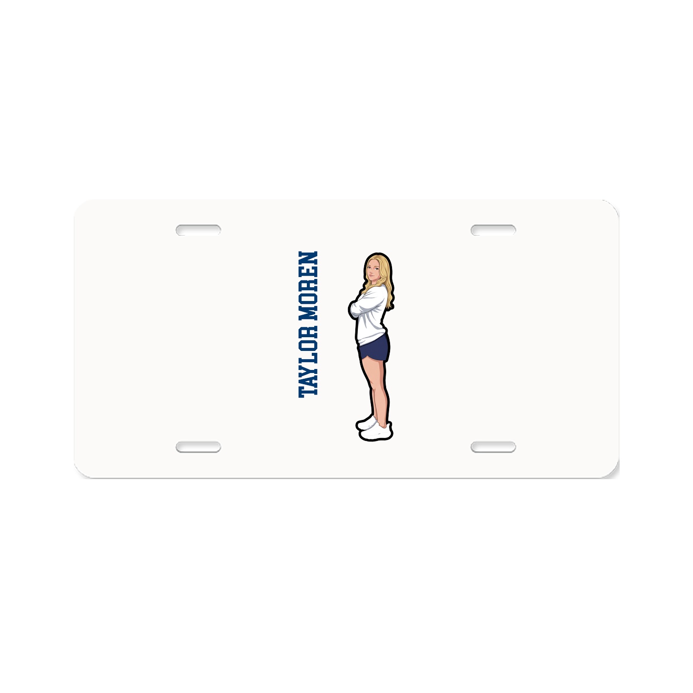 License Plate — Name Vertical in Classic