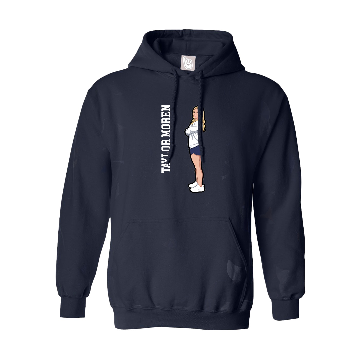Youth Hoodie — Name Vertical in Navy