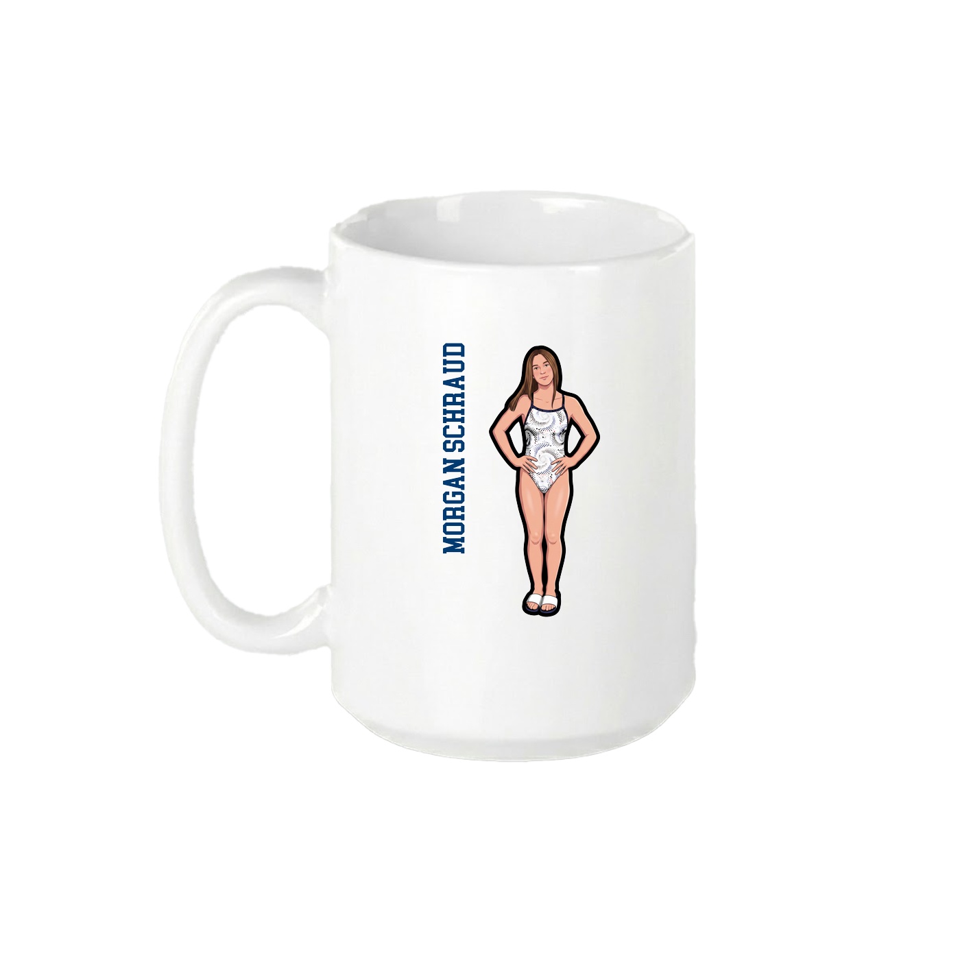 15oz Coffee Mug — Name Vertical in White