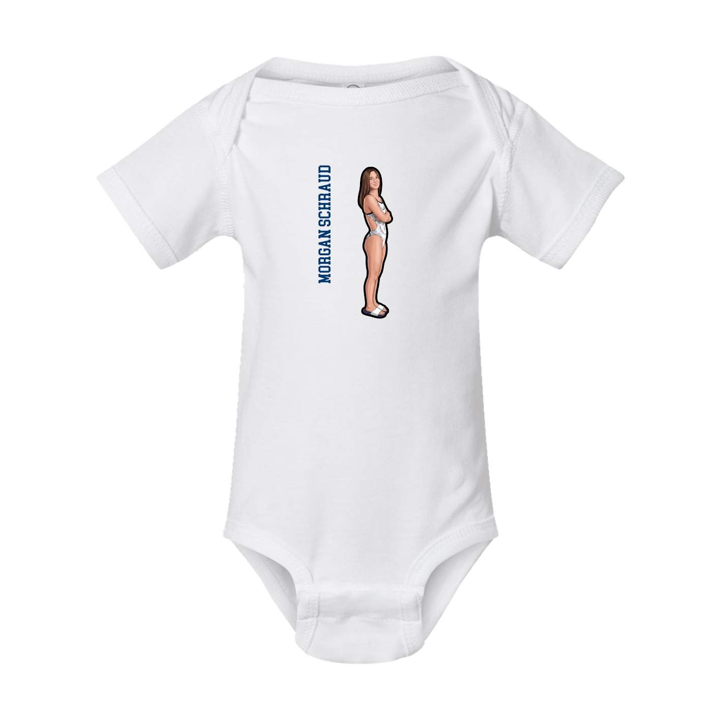 Baby Onesie — Name Vertical in White