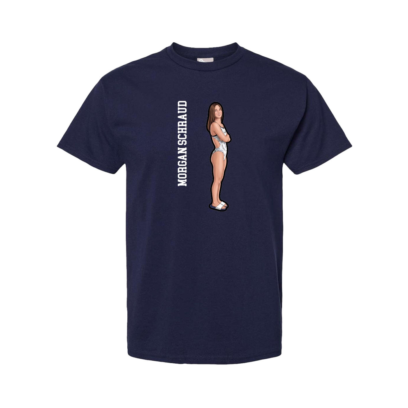 Youth Tee — Name Vertical in Navy