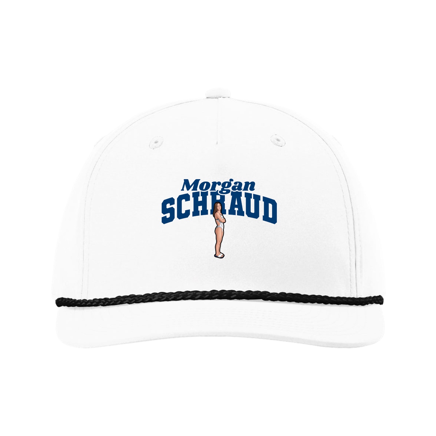 Five-Panel Classic Rope Cap — Signature Arch in White