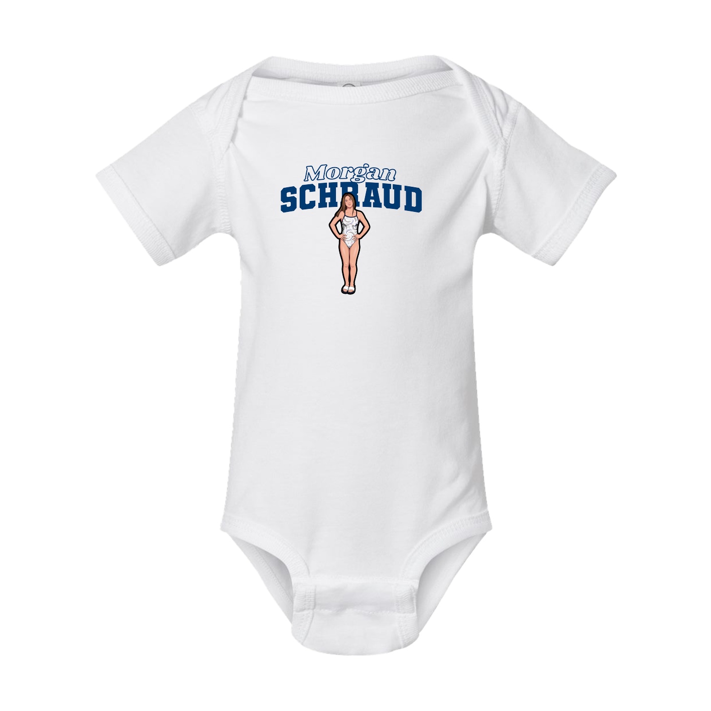 Baby Onesie — Name Arch in White