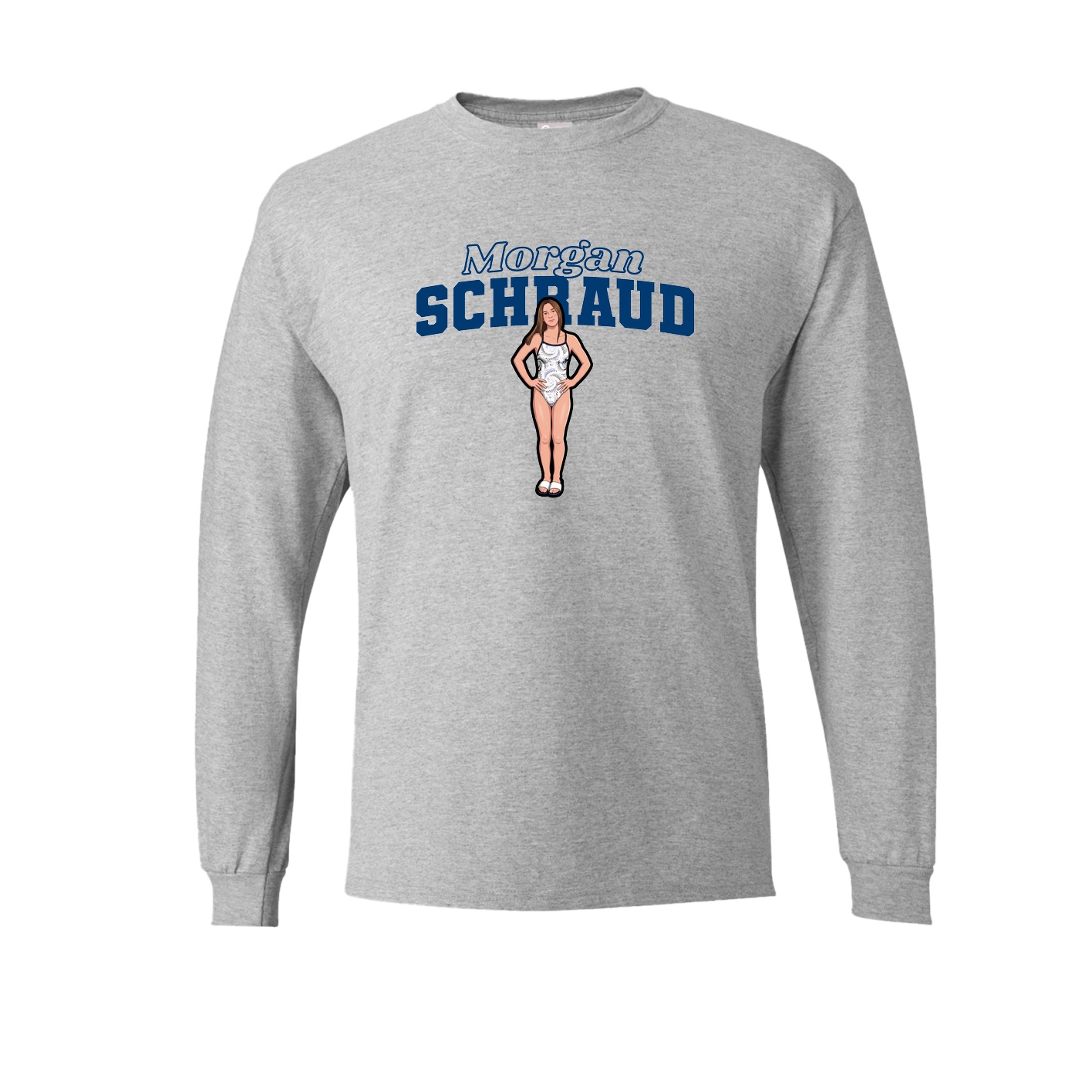 Long Sleeve Tee — Name Arch in Grey