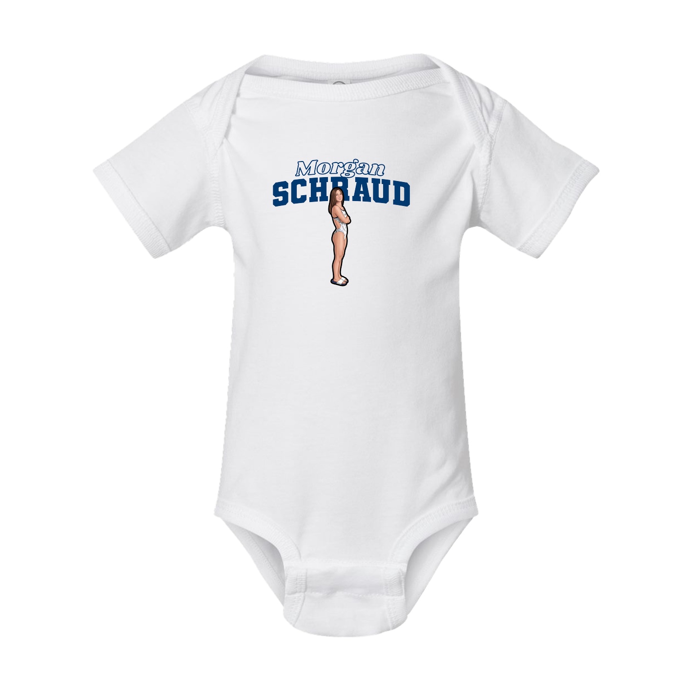 Baby Onesie — Name Arch in White