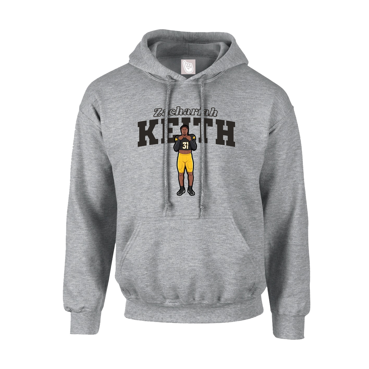 Youth Hoodie — Name Arch in Grey