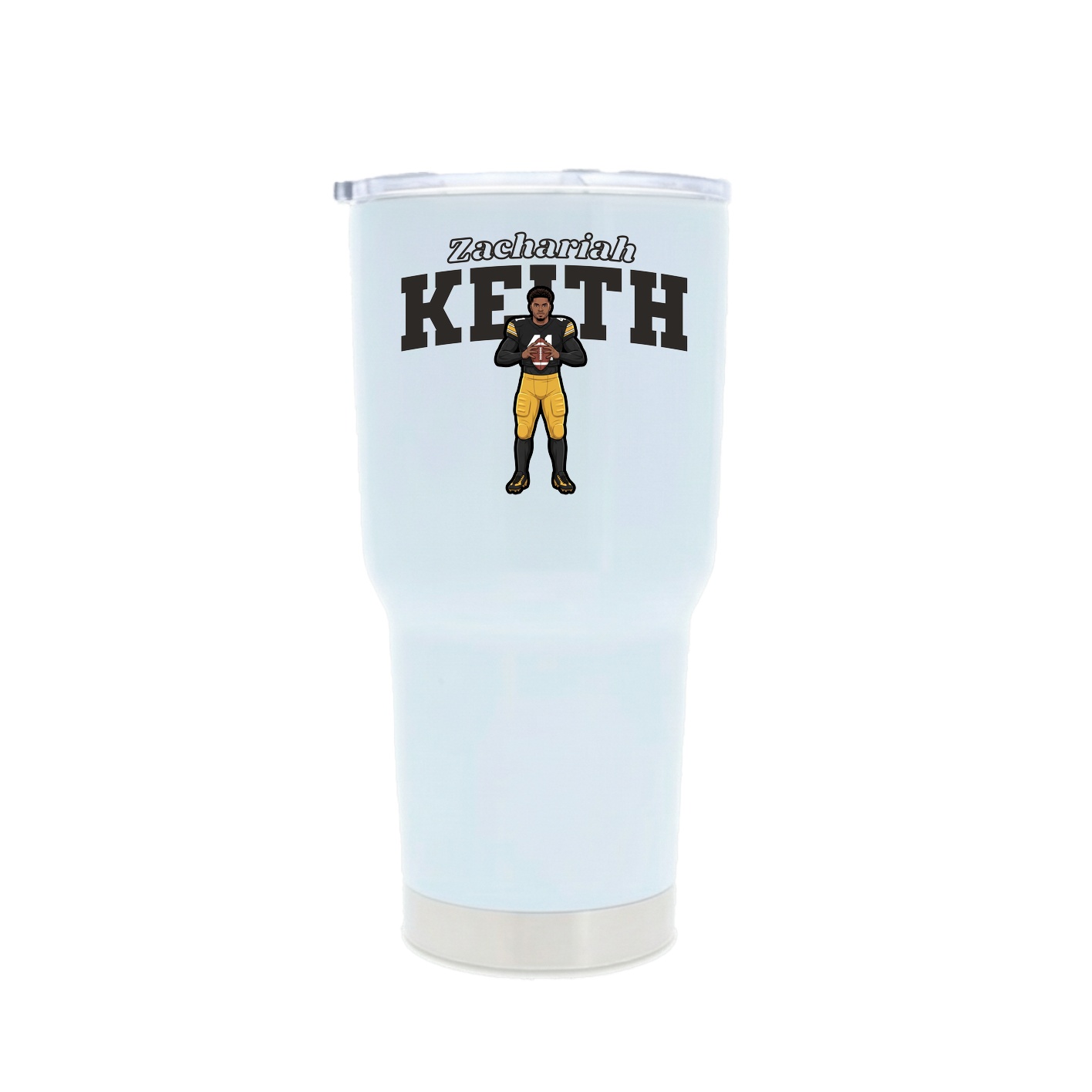 30oz Stainless Steel Tumbler — Name Arch in White