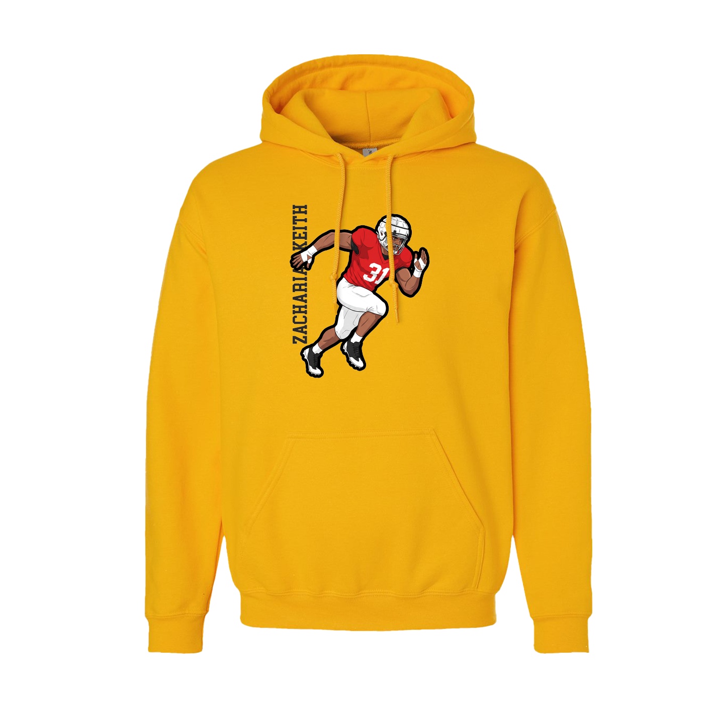 Hoodie — Name Vertical in Gold