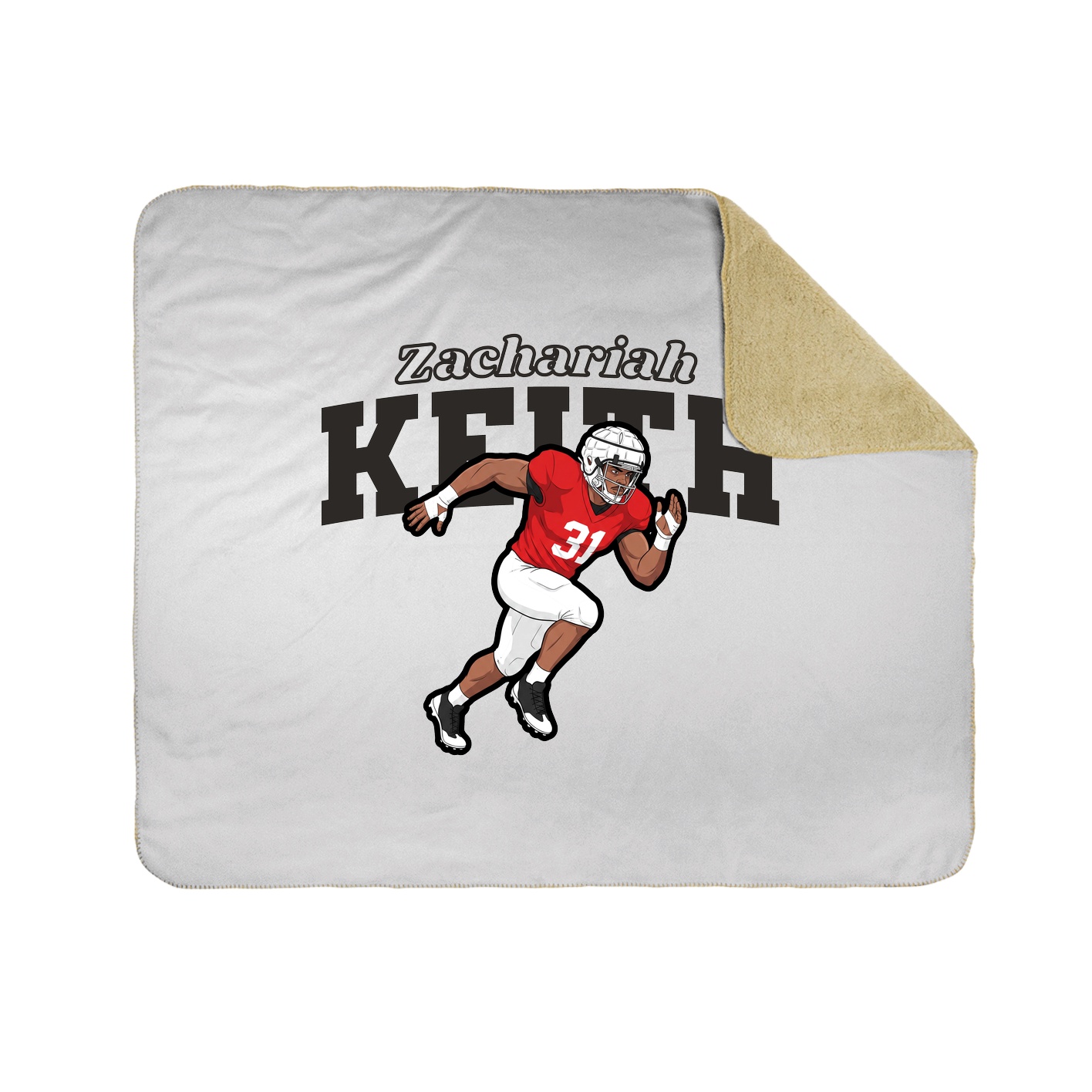 Throw Blanket — Name Arch in White