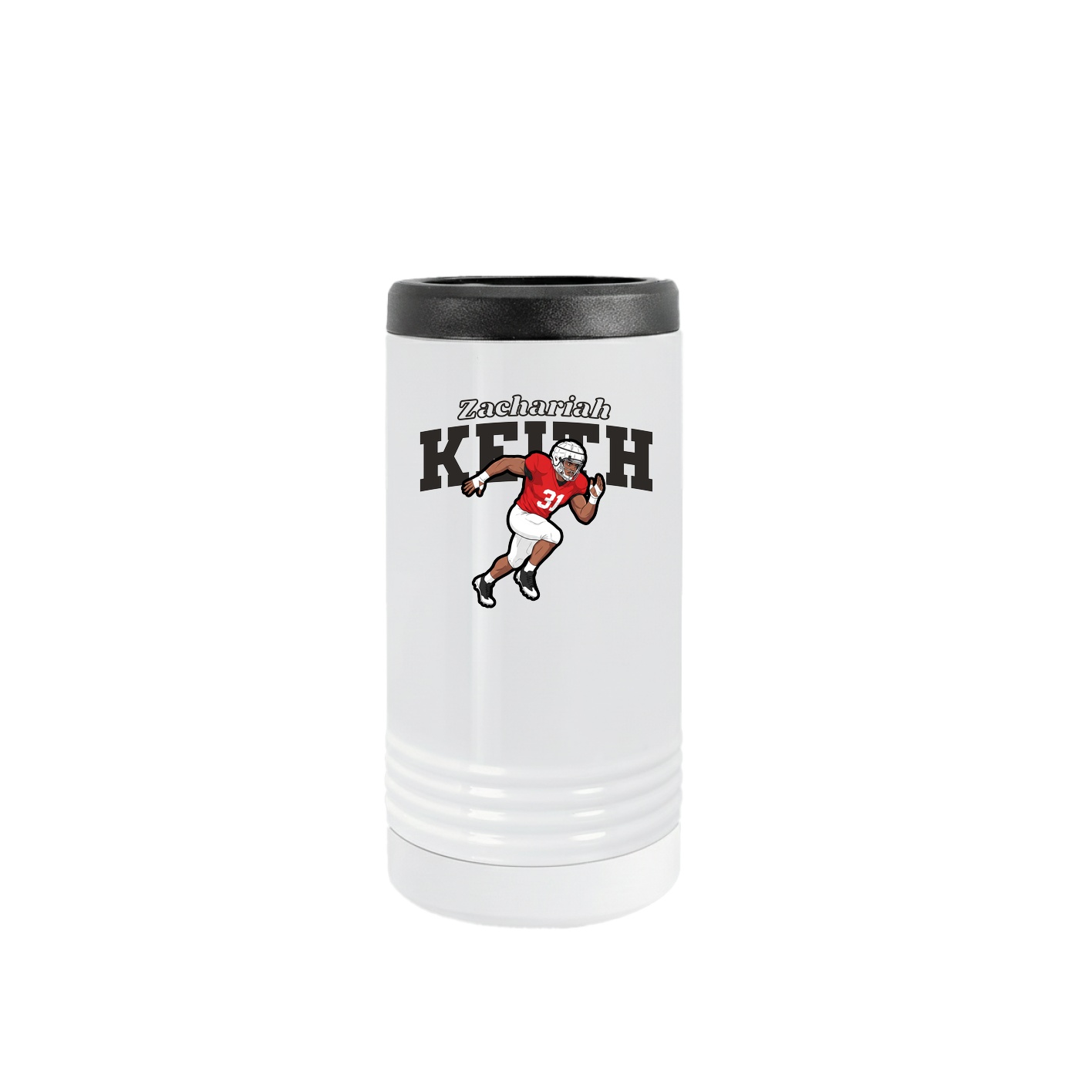 Slim Beverage Holder — Name Arch in White