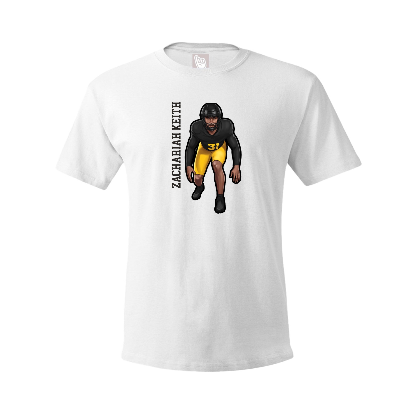 Youth Tee — Name Vertical in White