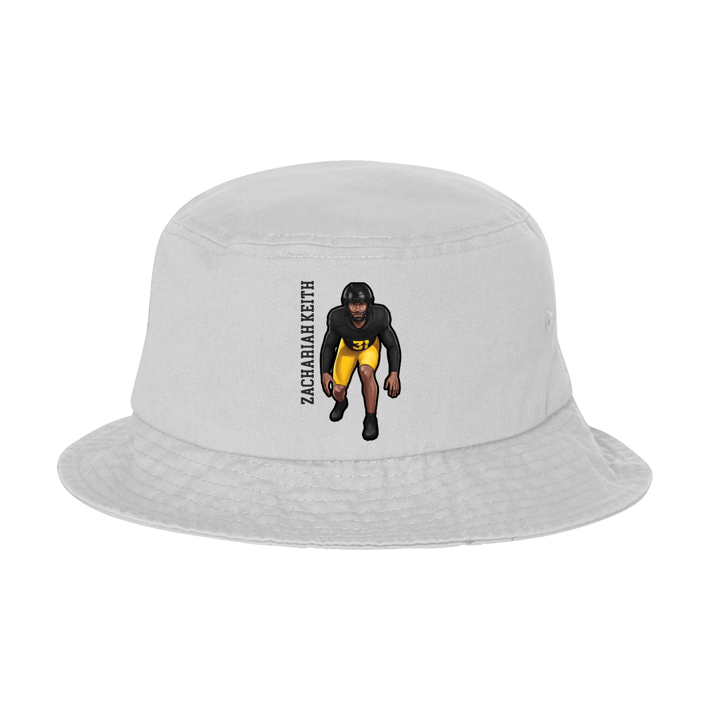 Bucket Cap — Name Vertical in White