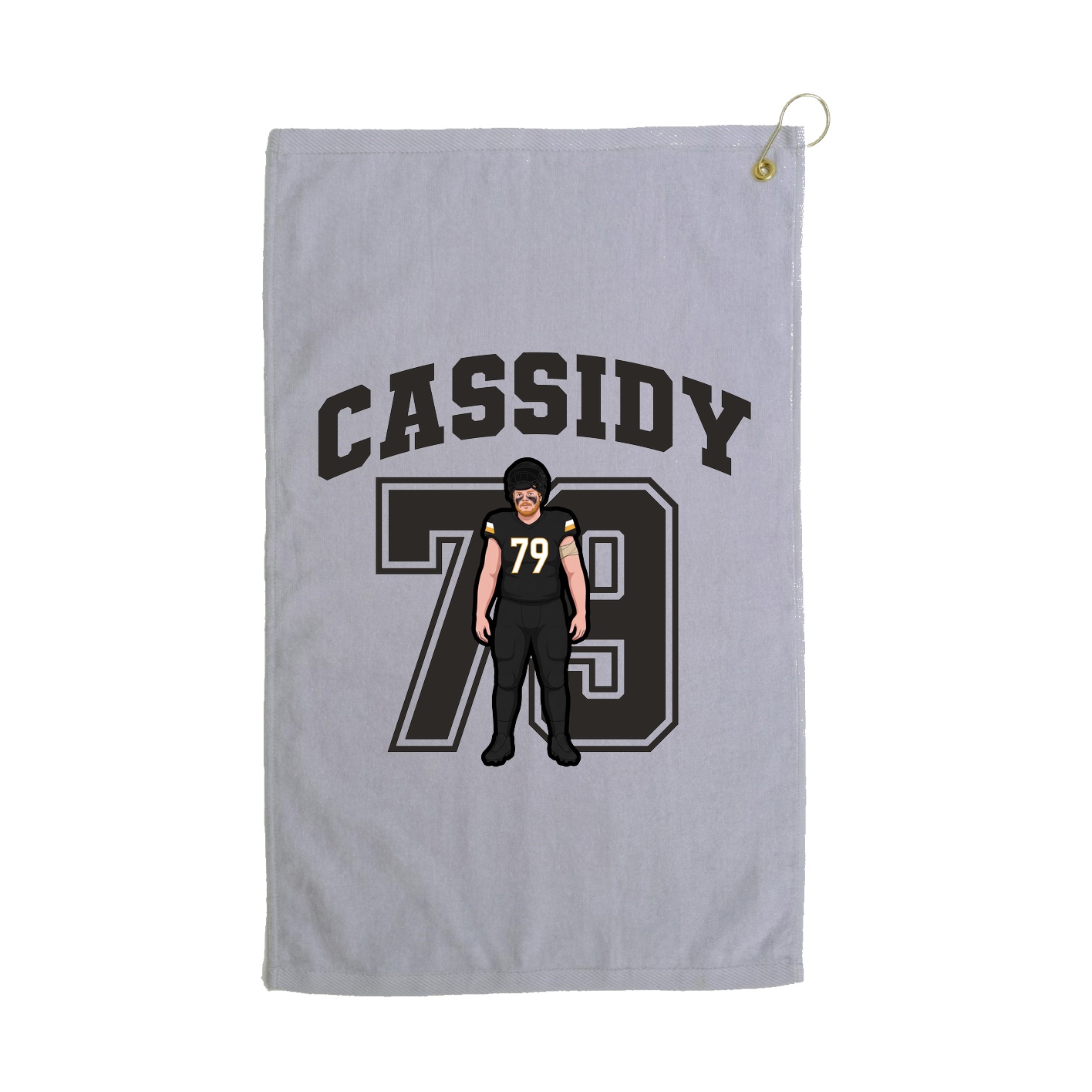 Golf Towel — Number in Grey