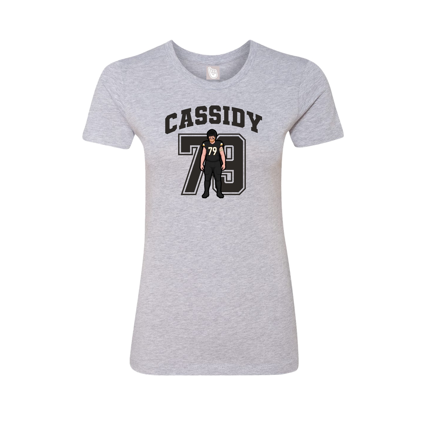 Fitted Women's Tee — Number in Grey
