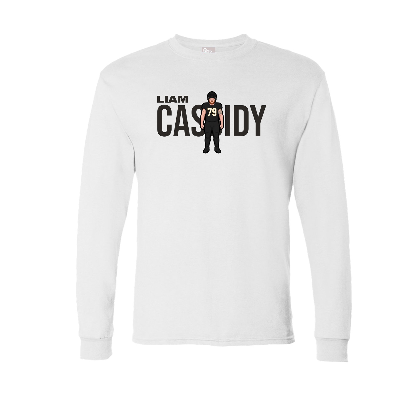 Long Sleeve Tee — Player Name in White