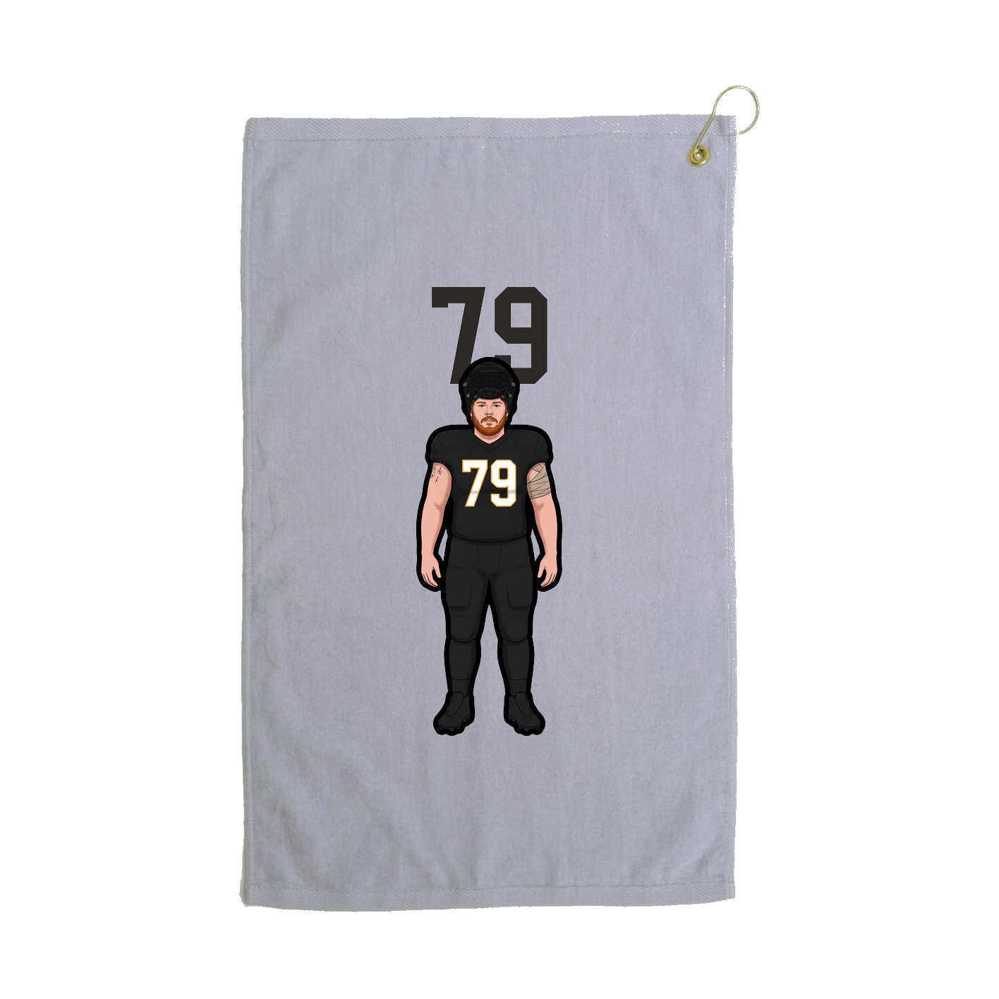 Golf Towel — Number Top in Grey