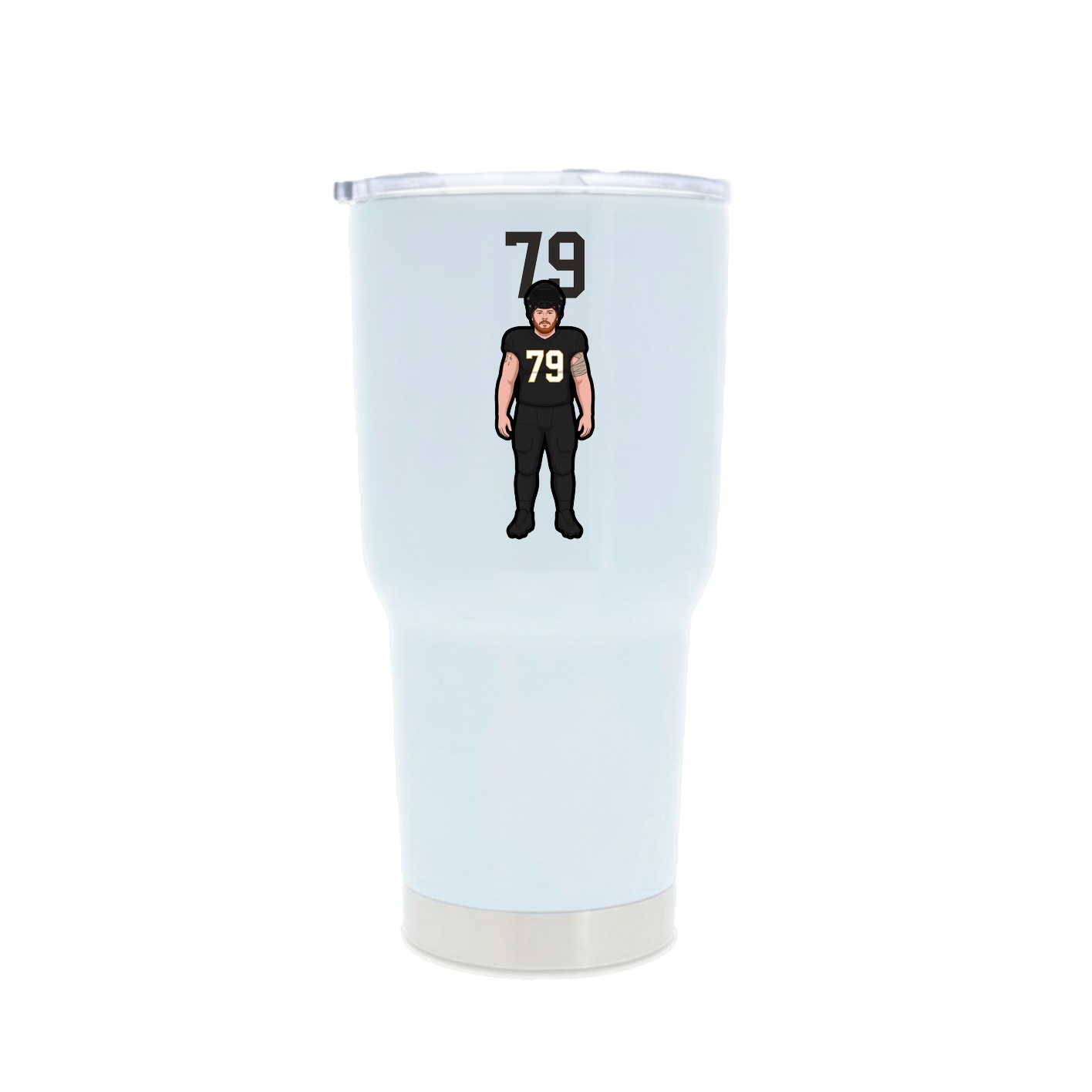 30oz Stainless Steel Tumbler — Number Top in White