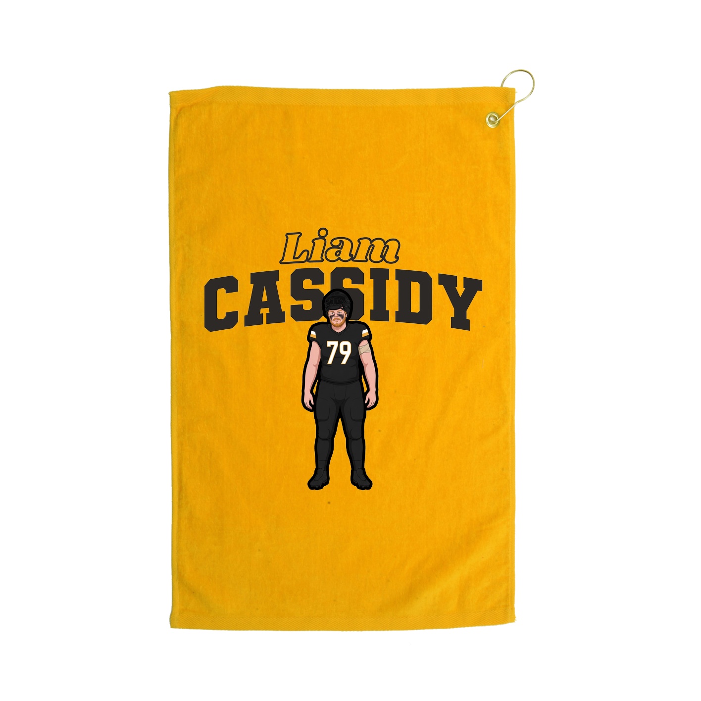 Golf Towel — Name Arch in Gold