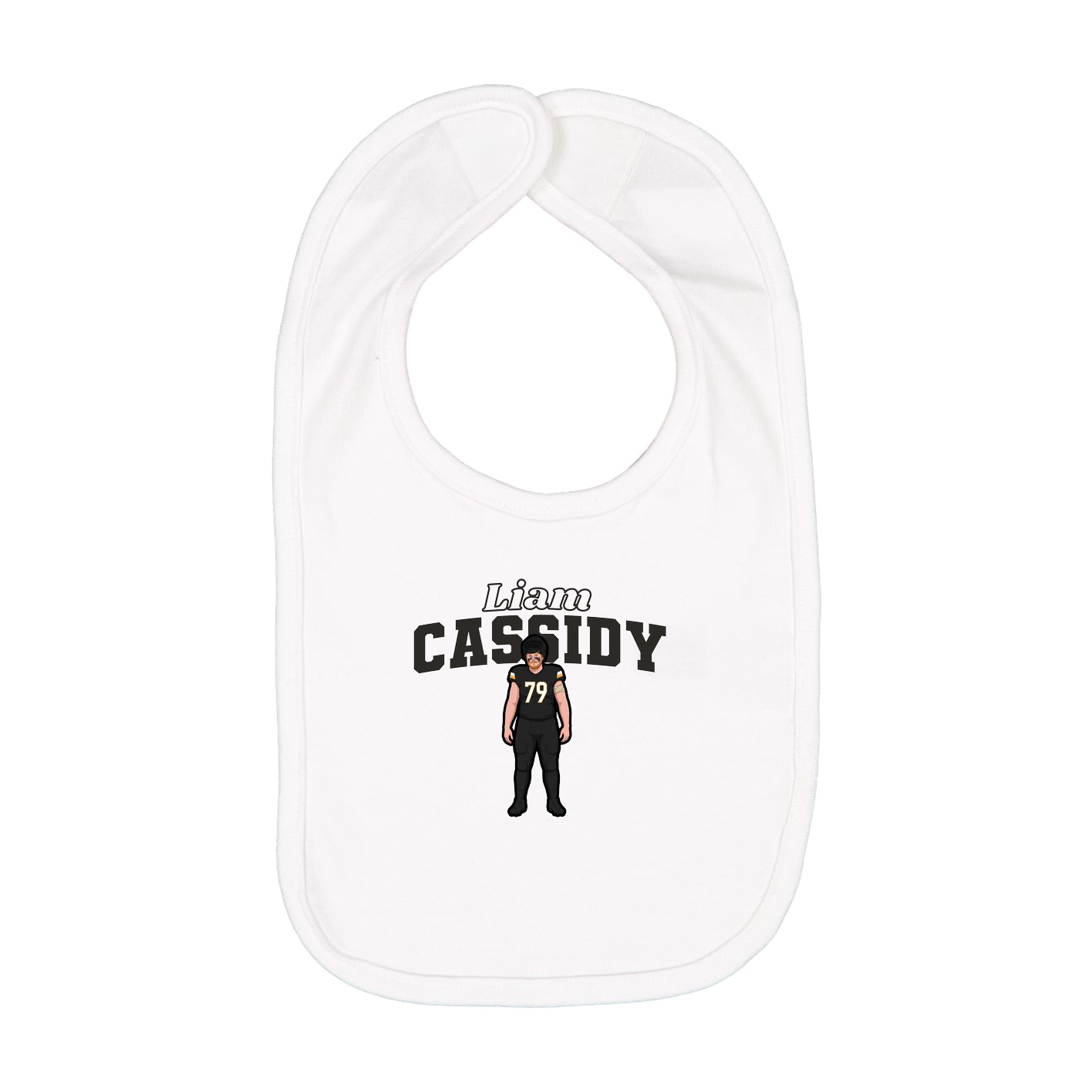 Infant Bib — Name Arch in White