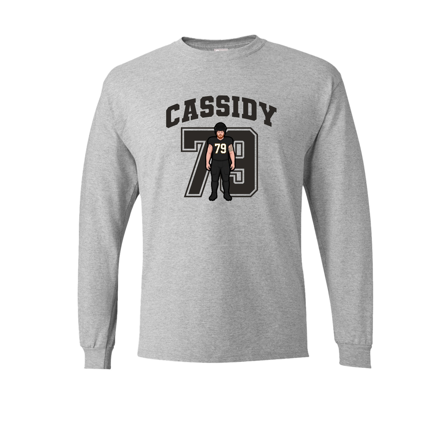 Long Sleeve Tee — Number in Grey