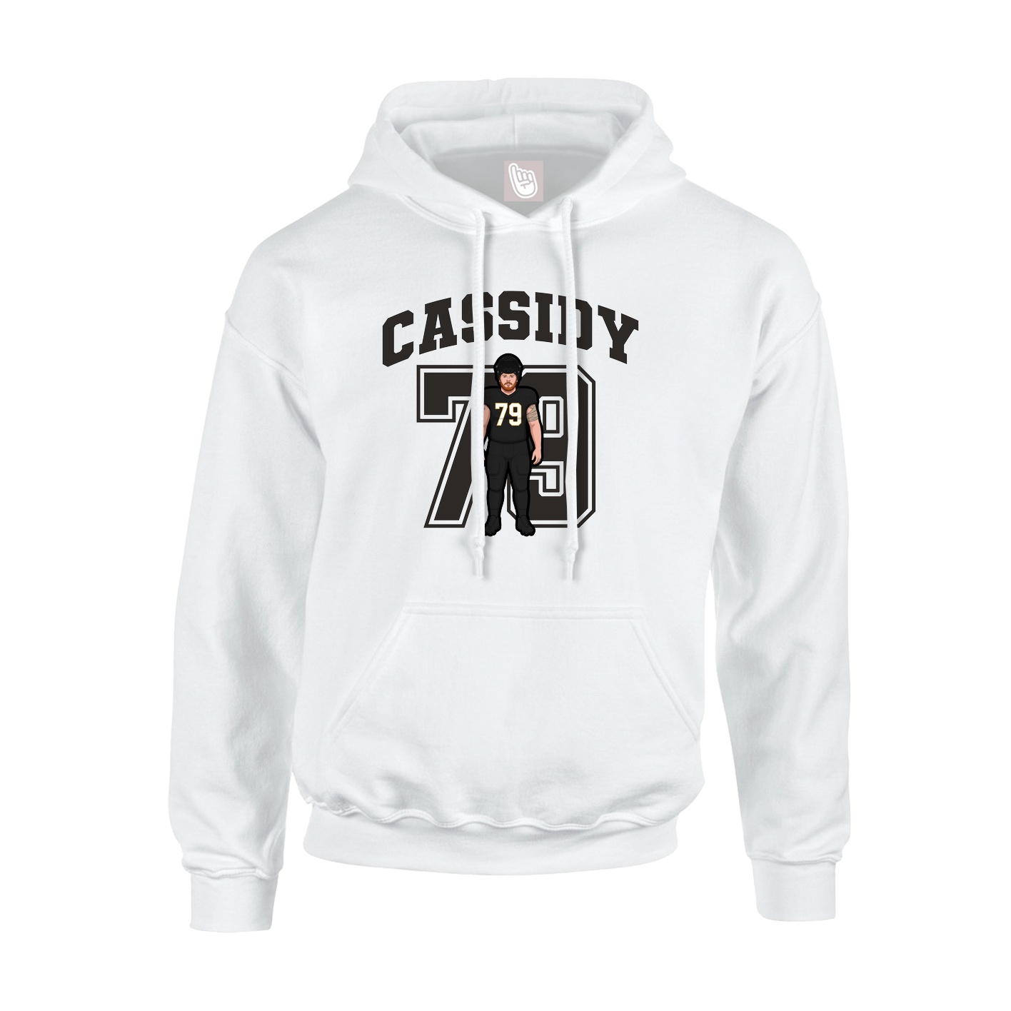 Hoodie — Number in White