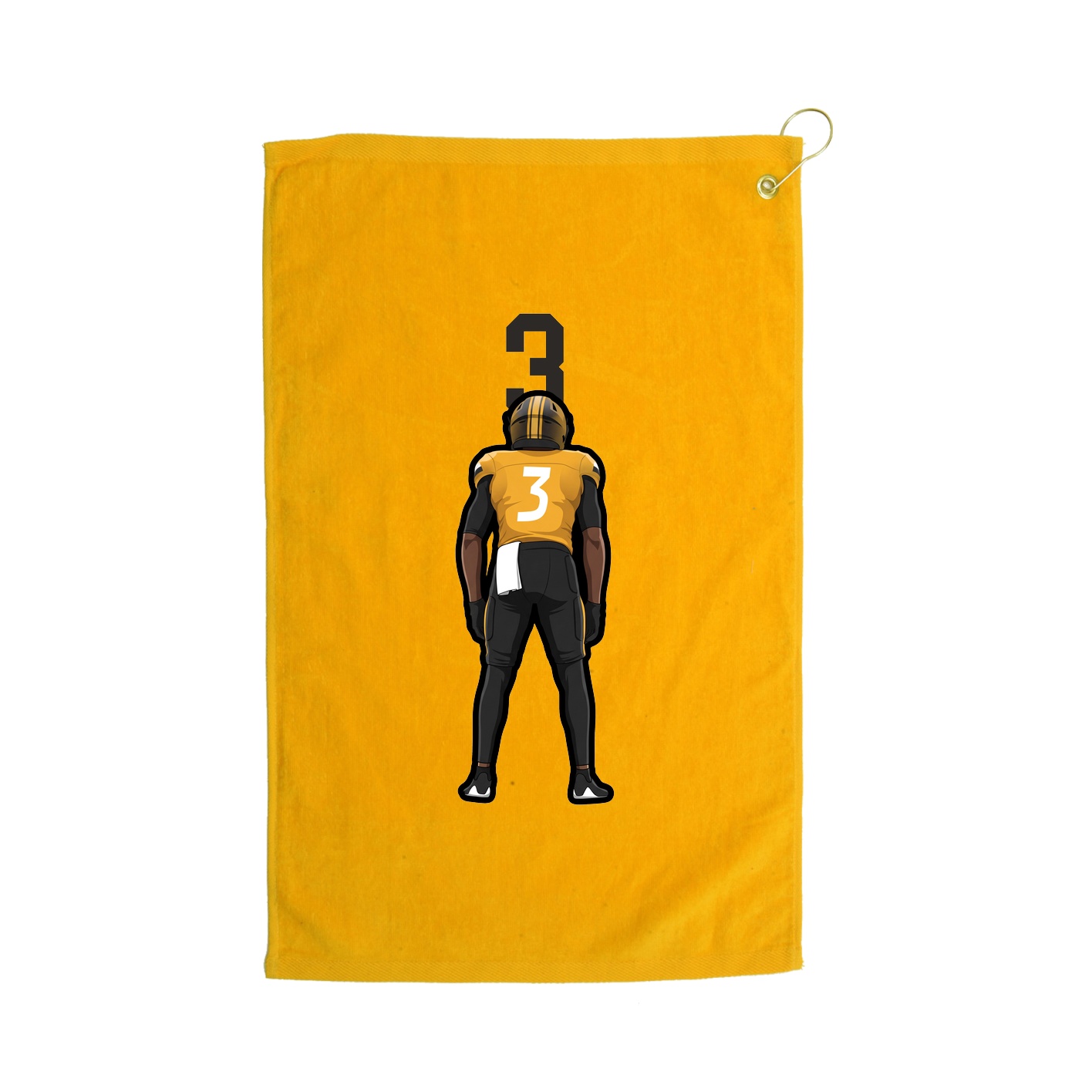 Golf Towel — Number Top in Gold