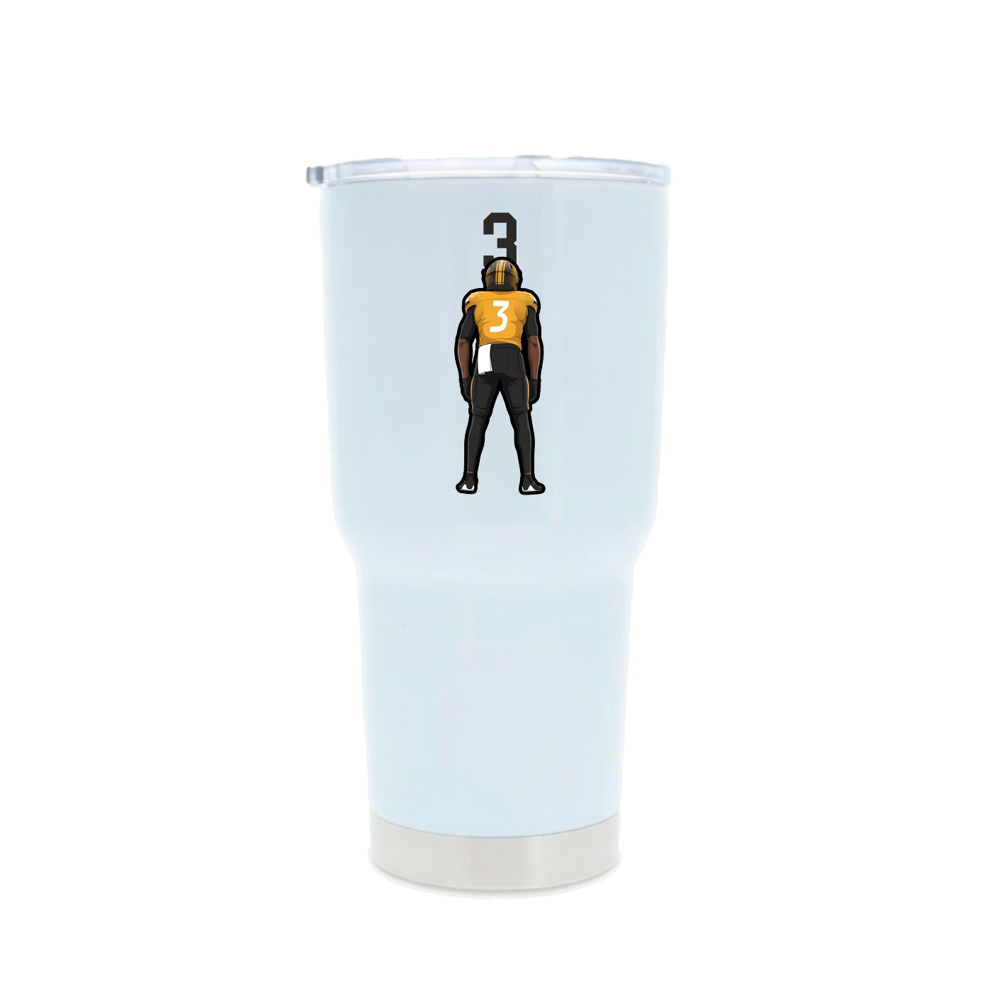 30oz Stainless Steel Tumbler — Number Top in White
