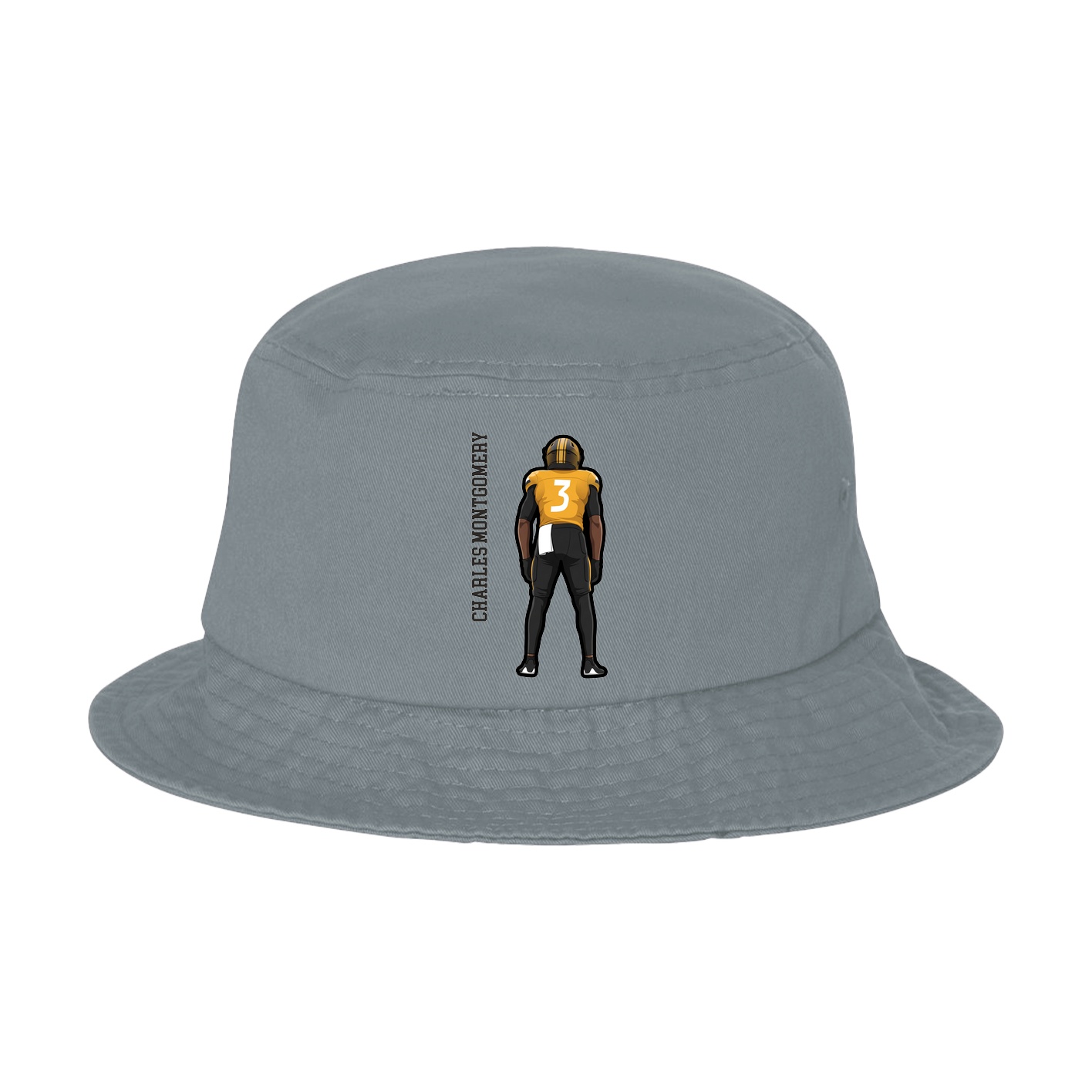 Bucket Cap — Name Vertical in Grey