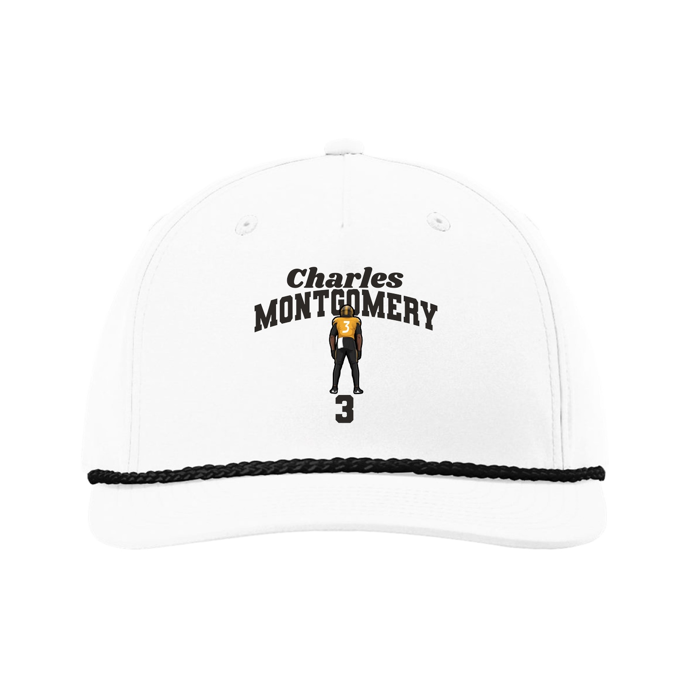 Five-Panel Classic Rope Cap — Signature Arch in White