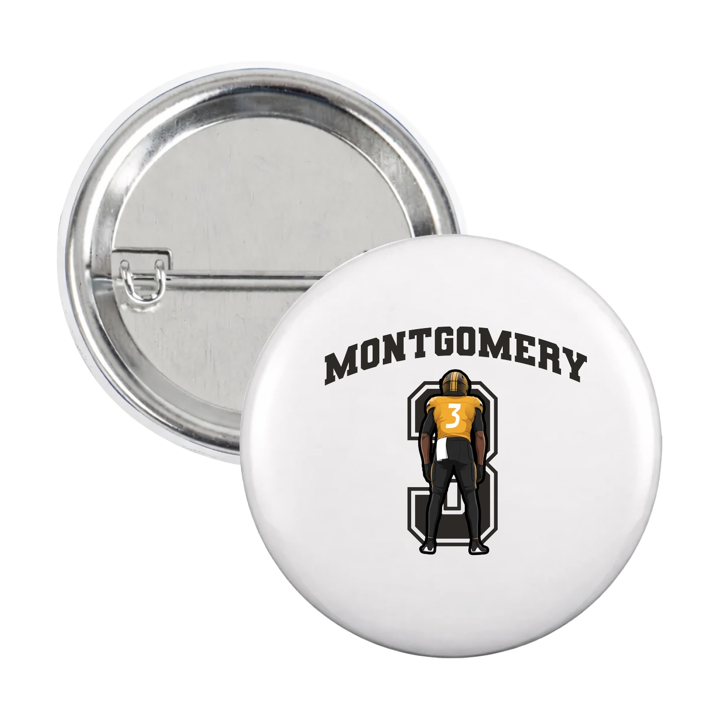 Game Day Button — Number in White
